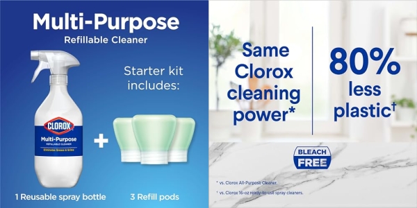 Purchase Clorox Multi-Purpose Cleaner System Starter Kit, 1 Bottle and 3 Refill, Citrus Groves, 1.13 Fl Oz on Amazon.com
