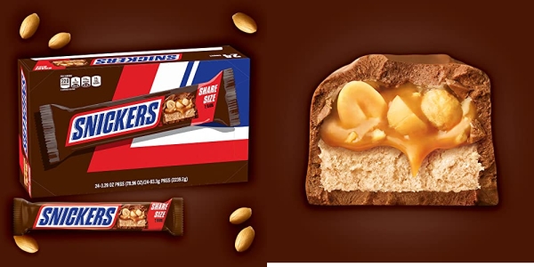 Purchase SNICKERS Sharing Size Chocolate Candy Bars 3.29-Ounce Bar 24-Count Box on Amazon.com