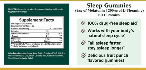 Purchase Melatonin by Nature's Bounty, Melatonin Sleep Aid, Tropical Punch Flavor, 60 Gummies on Amazon.com