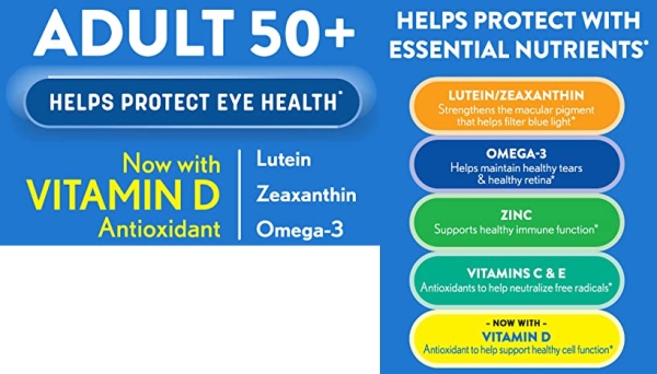 Purchase Ocuvite Eye Vitamin & Mineral Supplement, Contains Zinc, Vitamins C, E, Omega 3, Lutein, & Zeaxanthin, Bausch & Lomb Ocuvite Adult 50+ Eye Vitamin & Mineral Softgels, 50 Count on Amazon.com