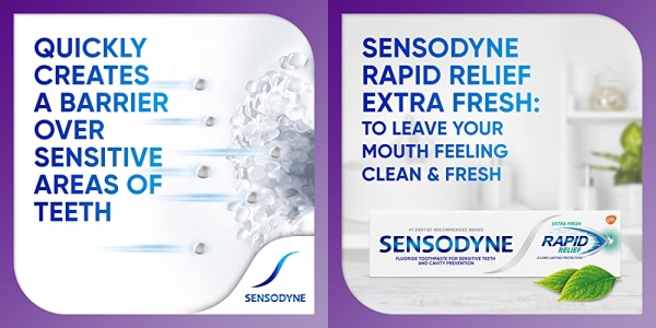 Purchase Sensodyne Rapid Relief Sensitive Toothpaste, Extra Fresh - 3.4 Ounces (Pack of 3) on Amazon.com