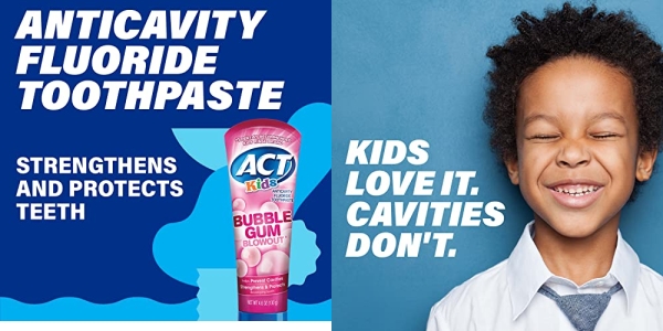 Purchase ACT Kids Anticavity Fluoride Toothpaste 4.6 oz. Bubble Gum Blowout on Amazon.com