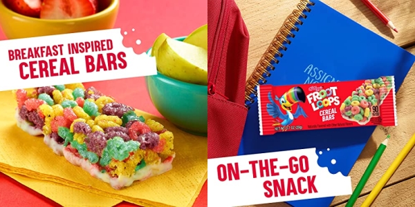 Purchase Kellogg's Froot Loops Cereal Bars, Kids Breakfast Bars, School Snacks, Original, 4.2oz Box (6 Bars) on Amazon.com