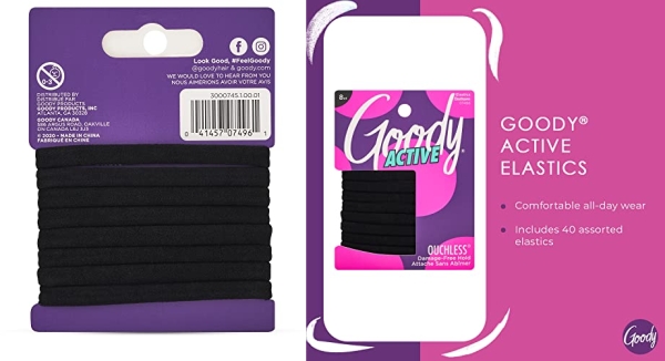 Purchase Goody Thick Hair Ties - Athletic Hair Bands 8 Count, Black Hair Ties on Amazon.com