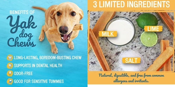 Purchase Himalayan Yak Dog Chew (3-4 oz. Pieces, 3 Pack) Natural Yak & Cow Milk / Cheese from Himalayas Long-Lasting, Jumbo Treat for Dogs on Amazon.com