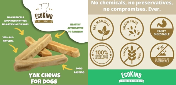 Purchase EcoKind Pet Treats Premium Gold Yak Chews, All Natural Himalayan Yak Cheese Dog Chews for Small to Large Dogs on Amazon.com