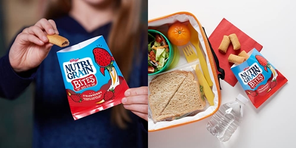 Purchase Nutri-Grain Bites Mini Breakfast Bars, Made with Whole Grains, Kids Lunch Snacks, Strawberry (5 Boxes, 25 Pouches) on Amazon.com