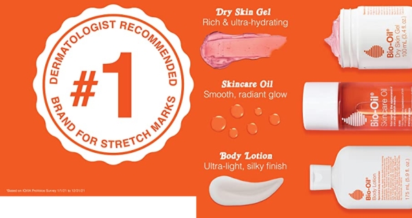 Purchase Bio-Oil Skincare Body Oil, Moisturizer for Scars and Stretchmarks, Hydrates Skin, Non-Greasy, For All Skin Types on Amazon.com