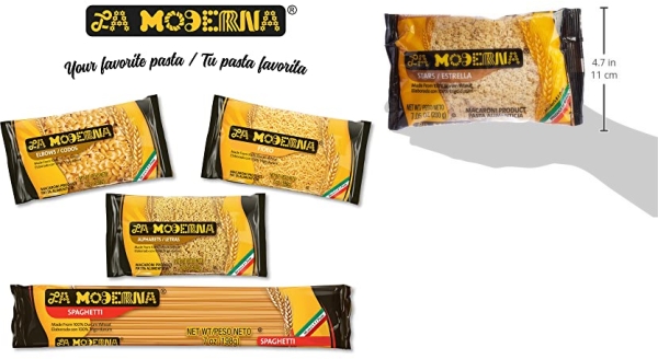 Purchase La Moderna Stars Pasta, Noodles, Durum Wheat, Protein, Fiber, Vitamins, 7 Oz on Amazon.com