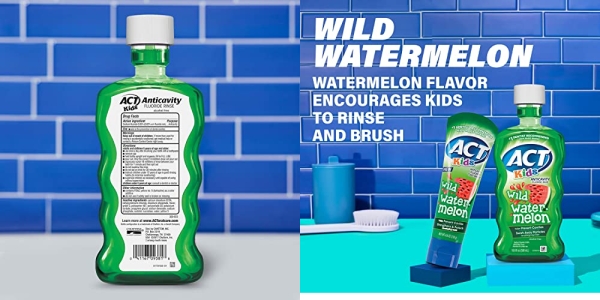 Purchase ACT Kids Anticavity Fluoride Rinse Wild Watermelon, Accurate Dosing Cup, Alcohol Free, Original Version, 16.9 Fl Oz on Amazon.com