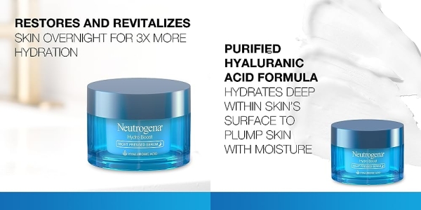 Purchase Neutrogena Hydro Boost Night Moisturizer for Face, Hyaluronic Acid Facial Serum for Dry Skin, Oil-Free and Non-Comedogenic, 1.7 oz on Amazon.com