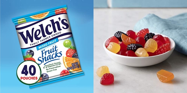 Purchase Welch's Fruit Snacks, Mixed Fruit, Gluten Free, Bulk Pack, Individual Single Serve Bags, 0.8 oz (Pack of 40) on Amazon.com