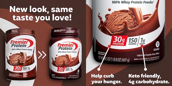 Purchase Premier Protein Whey Protein Powder, Chocolate, 17 Servings, 24.5 Ounce on Amazon.com