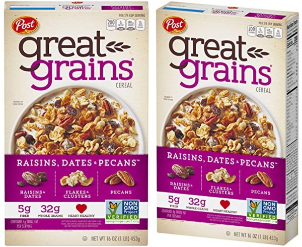 Purchase Post Great Grains Raisins, Dates & Pecans Whole Grain Cereal, 16 Ounce on Amazon.com