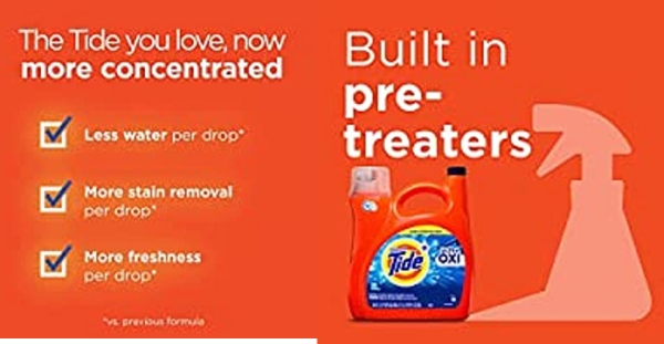 Purchase Tide Ultra Oxi Liquid Laundry Detergent, 94 loads, 146 fl oz, HE Compatible on Amazon.com