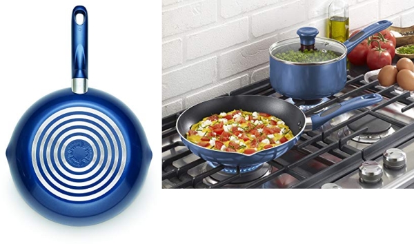 Purchase T-fal B037S264 Excite ProGlide Nonstick Thermo-Spot Heat Indicator Dishwasher Oven Safe 8 Inch and 10.5 Inch Fry Pan Cookware Set, 2-Piece, Blue on Amazon.com