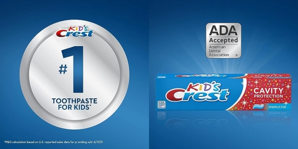 Purchase Crest Kids Cavity Protection Toothpaste, Sparkle Fun Flavor, 4.6 oz 4 Pack on Amazon.com