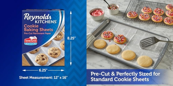 Purchase Reynolds Kitchens Cookie Baking Sheets, Pre-Cut Parchment Paper, 25 Count (Pack of 4), 100 Total Sheets on Amazon.com