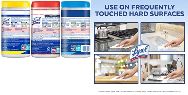 Purchase Lysol Disinfectant Wipes Bundle, Multi-Surface Antibacterial Cleaning Wipes, For Disinfecting & Cleaning, contains x2 Lemon & Lim Blossom (80ct) x1 Crisp Linen (80 Ct) & x1 Mango & Hibiscus (80 Ct) on Amazon.com