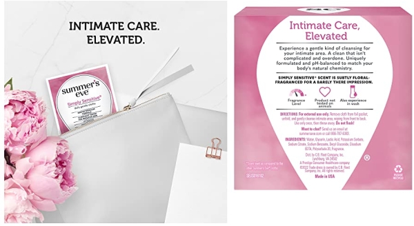 Purchase Summer's Eve Feminine Cleansing Wipes, Simply Sensitive, 16 Count, 3 Pack on Amazon.com