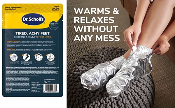 Purchase Dr. Scholl's Tired, Achy Feet Soothing & Reviving Foot Mask, 3 Pair on Amazon.com
