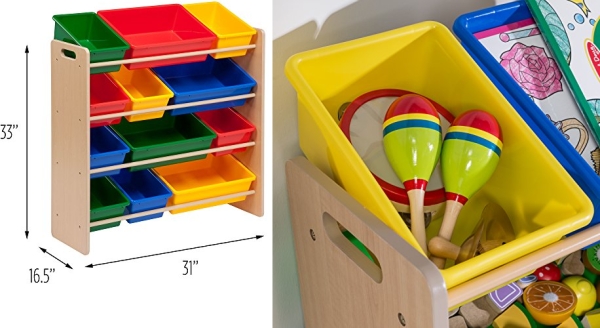 Purchase Honey-Can-Do Kids Toy Organizer and Storage Bins, Natural/Primary on Amazon.com