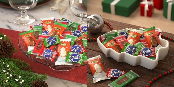 Purchase HERSHEY'S, REESE'S and YORK Assorted Flavored, Christmas Candy Variety Bag, 31.8 oz on Amazon.com