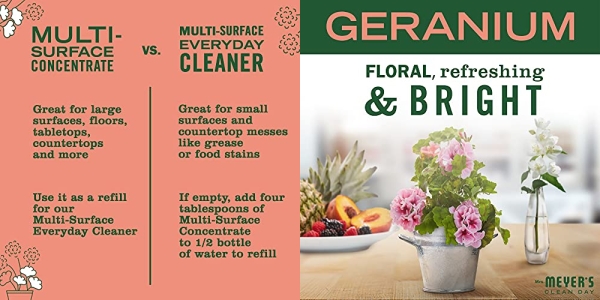 Purchase Mrs. Meyer's Clean Day Multi-Surface Concentrate, Geranium, 32 fl oz, 2 ct on Amazon.com