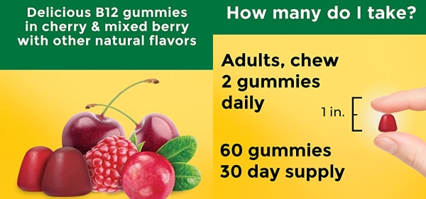 Purchase Nature Made Extra Strength Vitamin B12 Gummies, 3000 mcg per serving, 60 Gummy Vitamins, 30 Day Supply on Amazon.com