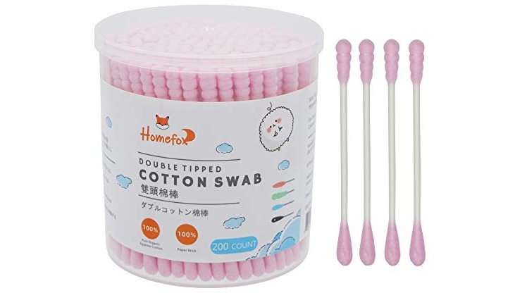 Purchase HOMEFOX Pink Cotton Swabs Spiral - 200 Count Organic Cotton Buds (Pink) at Amazon.com