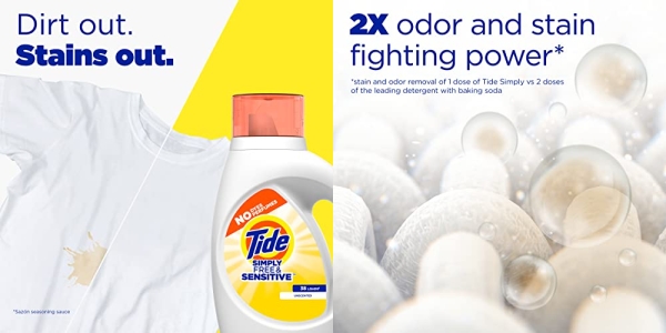 Purchase Simply Liquid Laundry Detergent, Free & Sensitive, 128 Oz, 89 Loads on Amazon.com