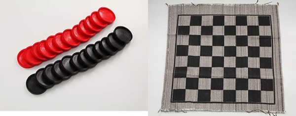 Purchase Jumbo Checker Rug Game, 3 Inch Diameter Pieces (12 Red / 12 Black), Machine Washable on Amazon.com