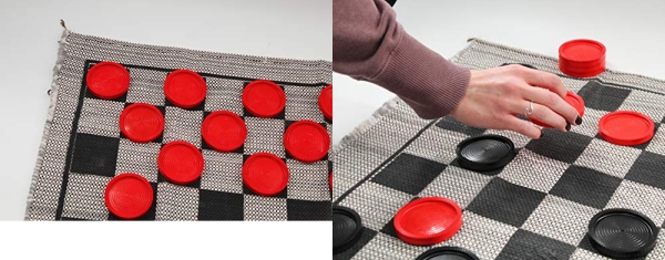 Purchase Jumbo Checker Rug Game, 3 Inch Diameter Pieces (12 Red / 12 Black), Machine Washable on Amazon.com