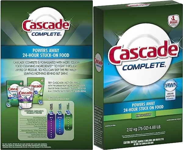 Purchase Cascade Complete Powder Dishwasher Detergent, Fresh Scent, 75 oz, White on Amazon.com