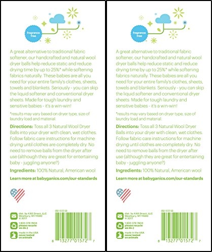 Purchase Babyganics Natural Wool Laundry Dryer Balls on Amazon.com