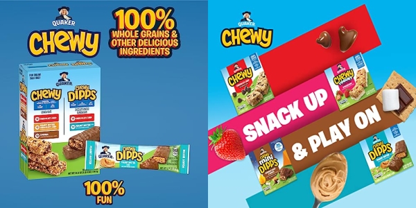 Purchase Quaker Chewy & Dipps Granola Bars, 5 Flavor Variety Pack (58 Bars) on Amazon.com