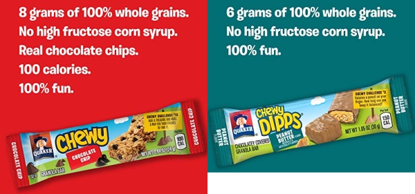 Purchase Quaker Chewy & Dipps Granola Bars, 5 Flavor Variety Pack (58 Bars) on Amazon.com