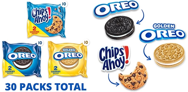 Purchase Nabisco Cookies Sweet Treats Variety Pack Cookies - with Oreo, Chips Ahoy, & Golden Oreo - 30 Snack Packs on Amazon.com