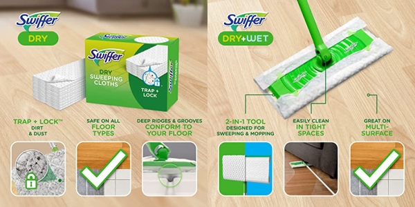 Purchase Swiffer Sweeper Wet Mop Refills for Floor Mopping and Cleaning, All Purpose Floor Cleaning Product, Lavender Vanilla and Comfort Scent, 36 Count on Amazon.com