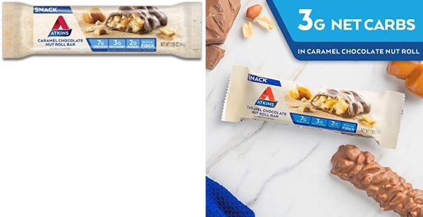 Purchase Atkins Snack Bar, Caramel Chocolate Nut Roll, Keto Friendly, 1.55 oz, 8 count on Amazon.com