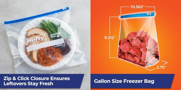Purchase Hefty Slider Freezer Bags - Gallon, 56 Count on Amazon.com