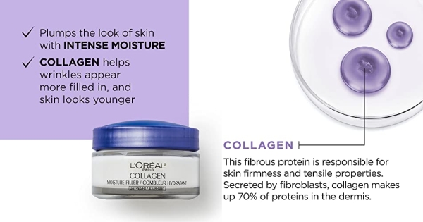 Purchase Collagen Face Moisturizer by L'Oreal Paris, Anti-Aging Day Cream and Night Cream to Smooth Wrinkles, Lightweight, Non-greasy Facial Cream, 1.7 oz. on Amazon.com