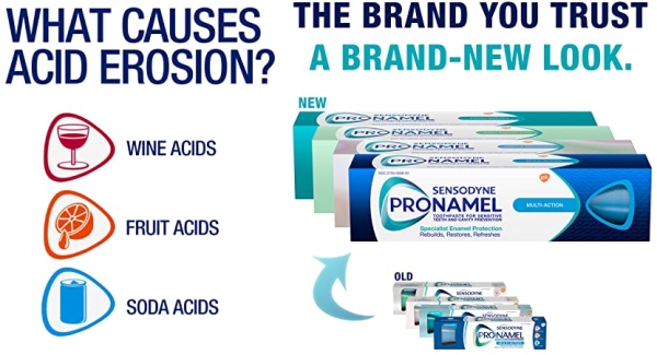 Purchase Sensodyne Pronamel Fresh Breath Enamel Toothpaste for Sensitive Teeth, to Reharden and Strengthen Enamel, Fresh Wave - 4 Ounces (Pack of 2) on Amazon.com