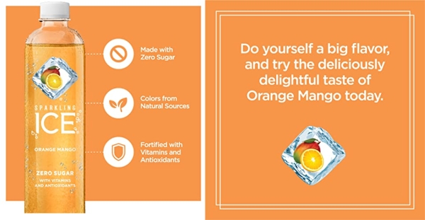 Purchase Sparkling Ice, Orange Mango Sparkling Water, with Antioxidants and Vitamins, Zero Sugar, 17 fl oz Bottles (Pack of 12) on Amazon.com