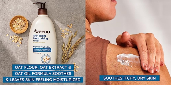 Purchase Aveeno Skin Relief Moisturizing Lotion for Very Dry Skin with Soothing Triple Oat & Shea Butter Formula, Dimethicone Skin Protectant Helps Heal Itchy, Dry Skin, Fragrance-Free, 12 fl. oz on Amazon.com