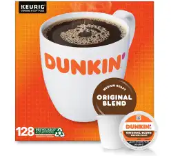 Dunkin' Original Blend Medium Roast Coffee, 128 Keurig K-Cup Pods