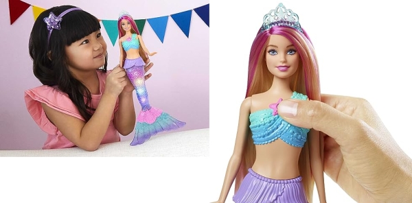 Purchase Barbie Dreamtopia Doll, Mermaid Toy with Water-Activated Light-Up Tail, Pink-Streaked Hair & 4 Colorful Light Shows, 12 inches on Amazon.com