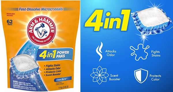 Purchase Arm & Hammer 2-in-1 Laundry Detergent Power Paks, 62 ct on Amazon.com