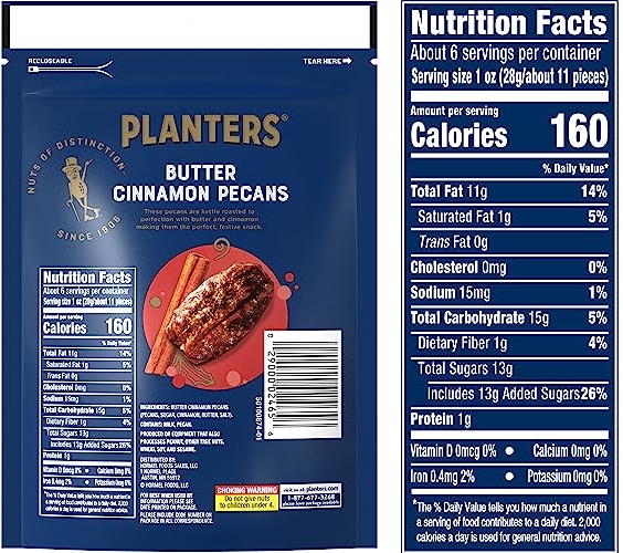 Planters Limited Edition Kettle Cooked Butter Cinnamon Pecans, 5.5 oz