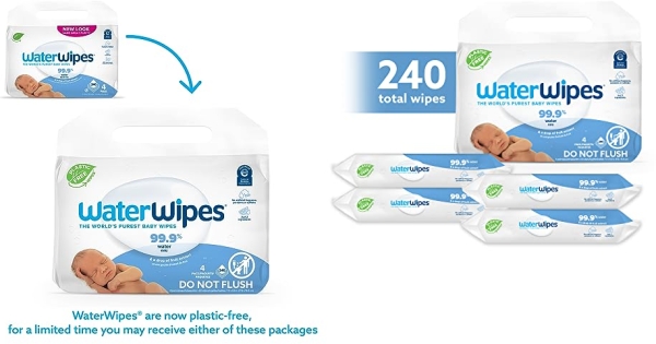 Purchase WaterWipes Sensitive Baby Wipes, 4 Packs of 60 Count (240 Count) on Amazon.com